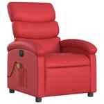 vidaXL Fauteuil de massage inclinable électrique rouge similicuir