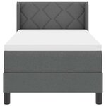 vidaXL Lit à ressorts avec matelas – gris foncé  80 x 200 cm  tissu.