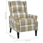 vidaXL Fauteuil inclinable Vert Tissu