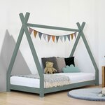 Lit tipi enfant NAKANA 120 x 190 vert sauge