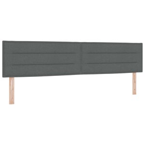 vidaXL Tête de lit LED avec bandes LED Gris foncé 200 cm tissu