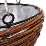 Lot de 4 Paniers Supsendus en Saule avec Fonds et Chaine Pendante