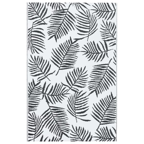 vidaXL Tapis d'extérieur Blanc et noir 160x230 cm PP