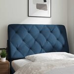 vidaXL Coussin de tête de lit bleu 100 cm tissu