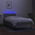 vidaXL Sommier à lattes de lit matelas LED Gris clair 100x200 cm Tissu