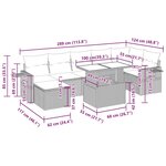 vidaXL Salon de jardin avec coussins 8 Pièces noir résine tressée acacia