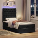 vidaXL Cadre de lit ottoman avec matelas noir 90x200 cm velours