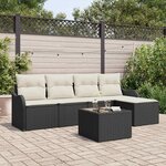 vidaXL Ensemble de canapé de jardin 6 Pièces Marron Poly rotin