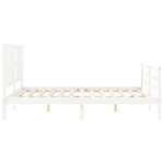 vidaXL Cadre de lit sans matelas blanc bois de pin massif