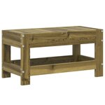 vidaXL Repose-pied de jardin 62x30x32 cm bois de pin imprégné