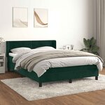 vidaXL Sommier à lattes de lit et matelas Vert foncé 140x200cm Velours