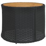 vidaXL Canapé de jardin table coussins demi-rond noir résine tressée