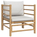 Salon de jardin meuble d'extérieur ensemble de mobilier 5 pièces avec coussins gris clair bambou 02_0016385