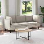 vidaXL Ensemble de meubles pour le salon 3 Pièces Avoine Tissu