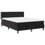 Lit à sommier tapissier avec matelas vidaXL Noir 140x190 cm Velours