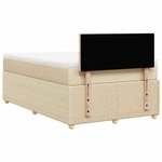 vidaXL Sommier à lattes de lit avec matelas Crème 120x200 cm Tissu