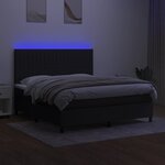 vidaXL Sommier à lattes de lit et matelas et LED Noir 160x200 cm Tissu