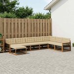 vidaXL Ensemble de canapés d'extérieur 8 Pièces Naturel et Beige