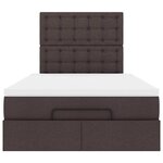 vidaXL Cadre de lit ottoman avec matelas marron foncé 120x200 cm tissu