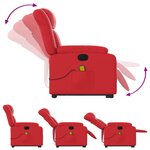 vidaXL Fauteuil inclinable de massage électrique rouge similicuir