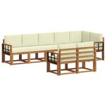 vidaXL Ensemble de canapés d'extérieur 8 pc Naturel et Crème
