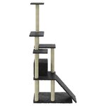 vidaXL Arbre à chat avec griffoirs en sisal Gris foncé 155 cm