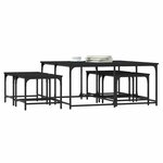 vidaXL Tables basses gigognes 5 Pièces noir bois d'ingénierie