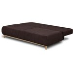 Banquette convertible 3 places MIKA - Velours côtelé marron foncé - Coffre de rangement - 192 x 84 x 93 cm