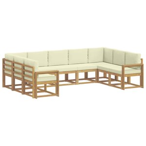 vidaXL Ensemble de canapés d'extérieur 9 pc Blanc et crème
