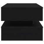 vidaXL Table basse avec lumières LED chêne noir 90x50x40 cm