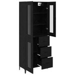 vidaXL Haut Armoire Chêne noir 69 5 x 34 x 180 cm Bois d'ingénierie