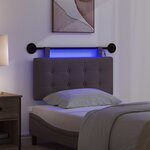 vidaXL Tête de lit suspendue Avec lumière LED Marron foncé Tissu