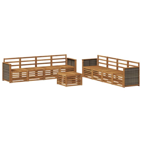 vidaXL Ensemble de canapés d'extérieur 9 pc Naturel