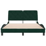 vidaXL Cadre de lit avec LED sans matelas vert foncé 140x200 cm velours