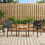 vidaXL Chaises de jardin 2 Pièces Noir et anthracite 53 5 x 59 x 77 cm
