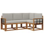 vidaXL Ensemble de canapés d'extérieur 4 pc Gris Naturel et Clair