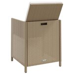 vidaXL Chaises de jardin avec coussins lot de 4 Résine tressée Beige