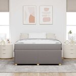 vidaXL Cadre de lit avec matelas Taupe 160 x 200 cm tissu
