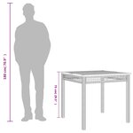 vidaXL Table de jardin beige 80x80x75 cm résine tressée et bois acacia
