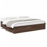 vidaXL Cadre de lit sans matelas chêne marron 200x200 cm