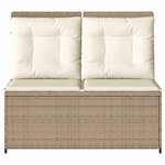 vidaXL Banc de jardin avec coussin Beige Poly rotin