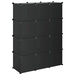 vidaXL Cubes de rangement 12 Pièces avec portes noir PP