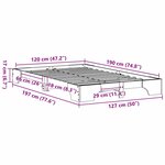 vidaXL Cadre de lit Marron cire 120 x 200 cm Bois massif en pin