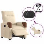 vidaXL Fauteuil inclinable électrique crème tissu