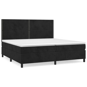 vidaXL Sommier à lattes de lit et matelas Noir 200x200 cm Velours