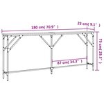 vidaXL Table console chêne fumé 180x23x75 cm bois d'ingénierie