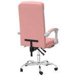 Chaise fauteuil siège pivotante de inclinable de bureau informatique étude similicuir rose 02_0024273