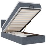 vidaXL Cadre de lit ottoman avec matelas gris foncé 100x200 cm velours