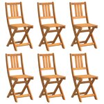 Chaises de jardin pliantes vidaXL 6 Pièces 36x46x86 cm Bois massif d'acacia