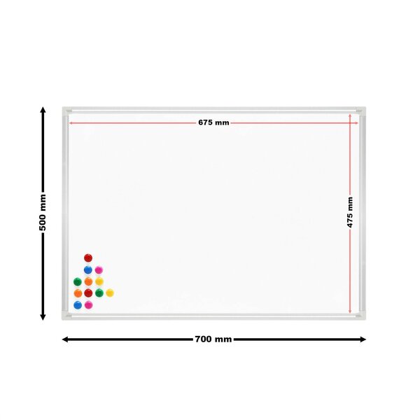 Tableau magnétique wattshiteboard mural 70x50cm 12 aimants inclus tableau affichage 16_0002493